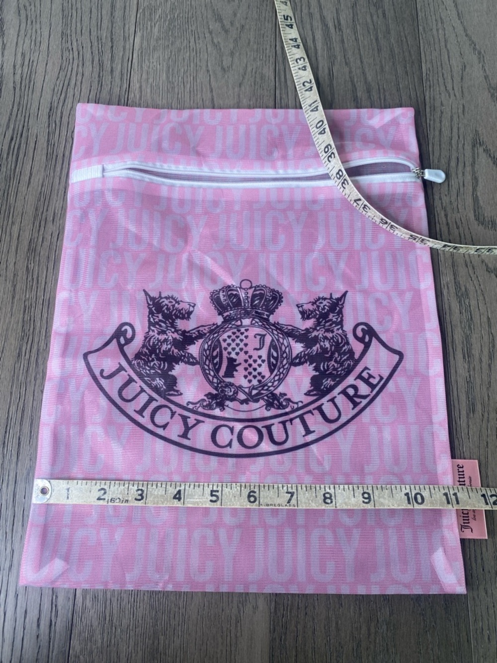 Juicy Couture Pink Logo Cosmetic Pouch with Crest - 11x14.5” - Picture 10 of 11
